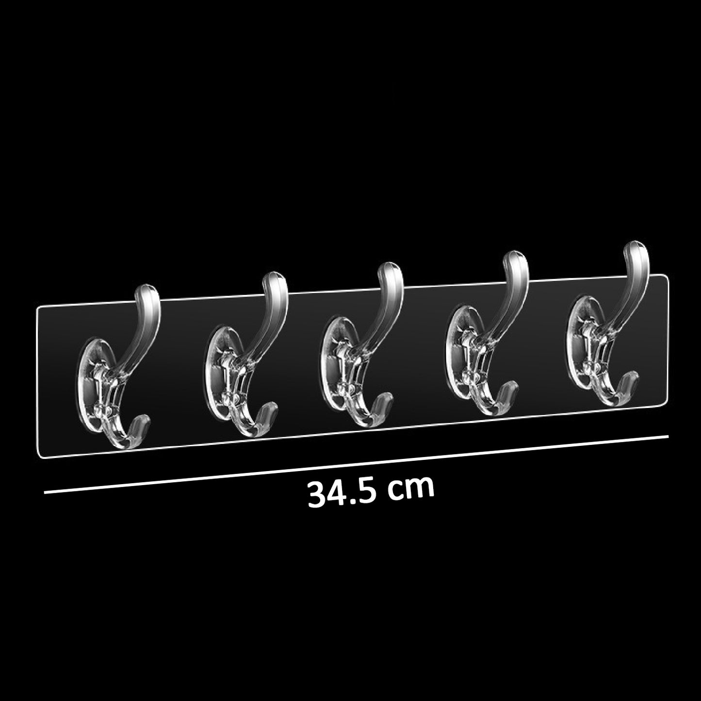Transparent heavy-duty wall hook by Wukusy, adhesive adhesive for home improvement, mounted on a wall for versatile hanging.