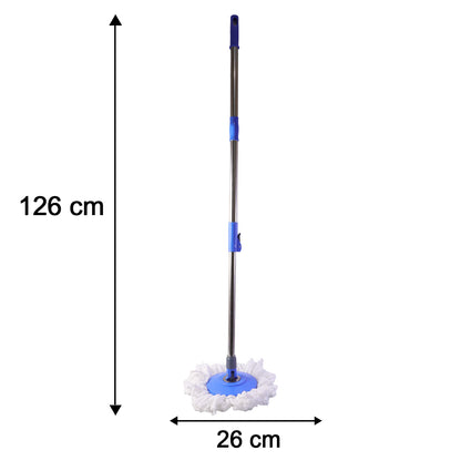 Wukusy 360 degree rotating spin mop set with adjustable handle and microfiber cleaning pad for easy floor cleaning.