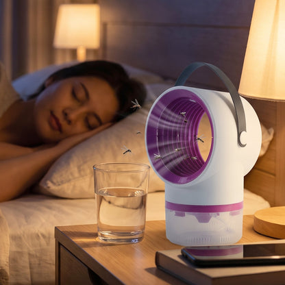 Portable Wukusy electric USB mosquito killer lamp with handle, suction trap, and compact design for indoor insect control.