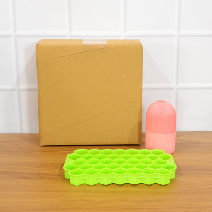 Wukusy Face Ice Roller with honeycomb ice tray, 2-piece set for soothing skincare and facial massage, shown on a clean surface.