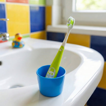 Wukusy kids toothbrush and sunglasses toy set featuring colorful toothbrush and playful sunglasses for baby care playtime.