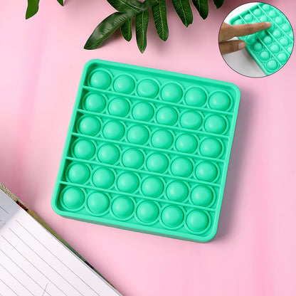 Wukusy premium square silicone Pop It fidget toy with colorful bubbles for sensory stress relief and tactile fun.