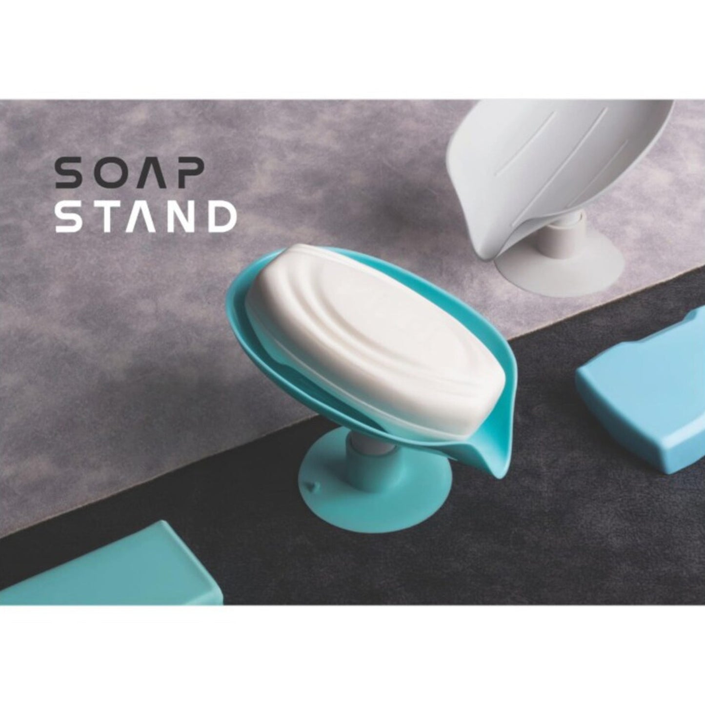 Wukusy soap holder stand with self-draining soap dish, perfect for bathroom or kitchen organization, made of durable material.