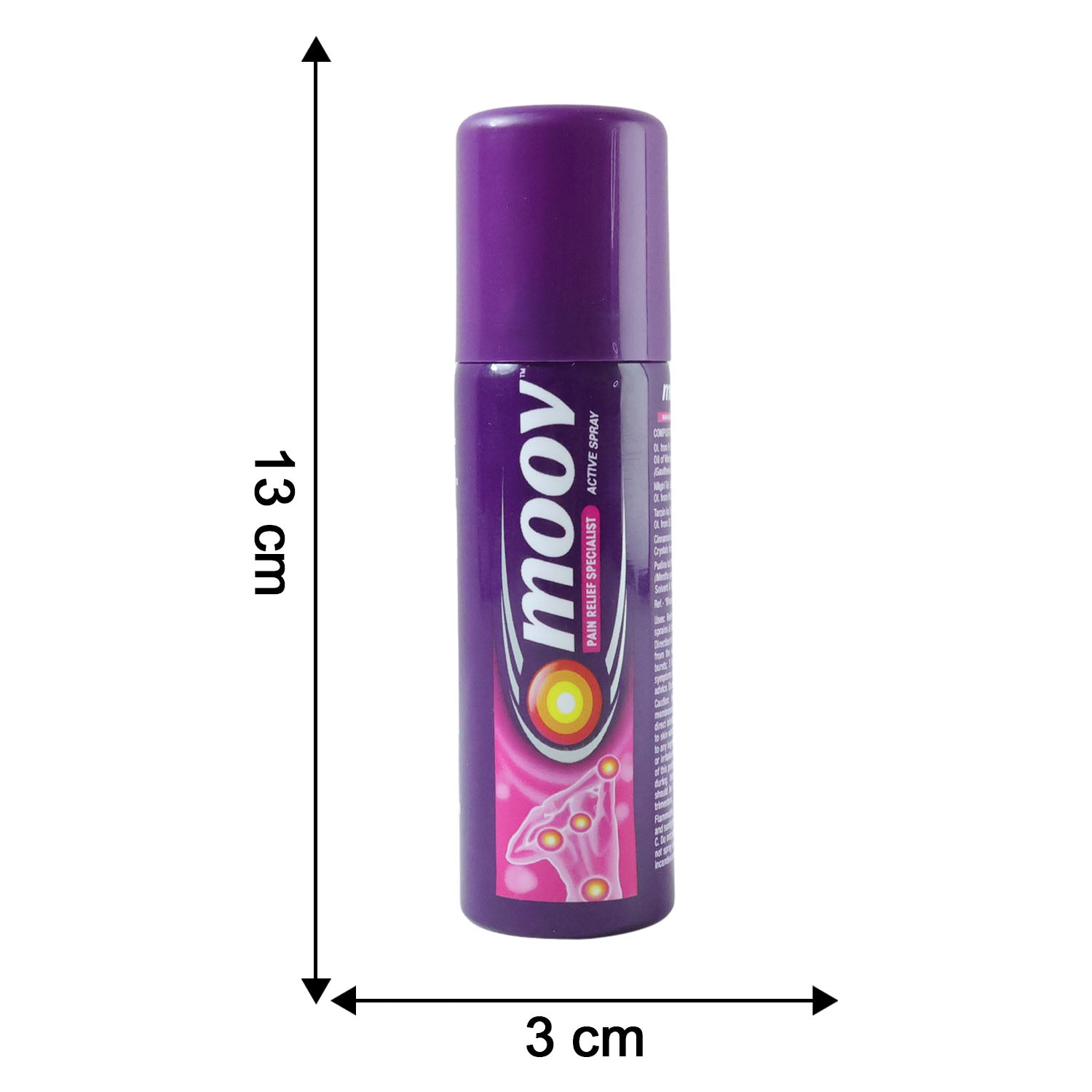 Wukusy Moov Spray for fast-acting muscle pain relief, 35g, showing the spray bottle with nozzle and label.