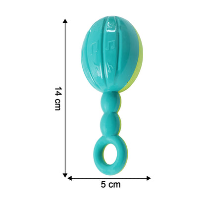 Set of six Wukusy baby hand rattle toys with colorful, textured designs for infants to grasp and shake.