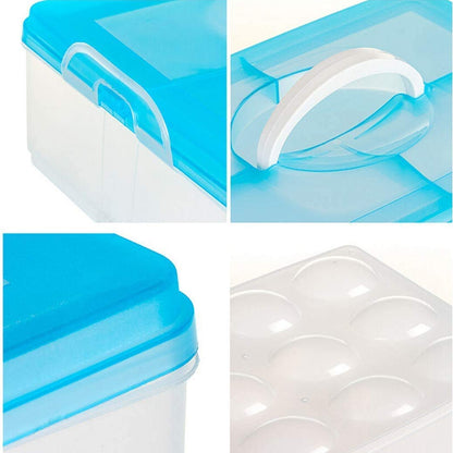 Wukusy 3-layer plastic refrigerator egg storage box with 36 compartments for organizing eggs efficiently in the kitchen.