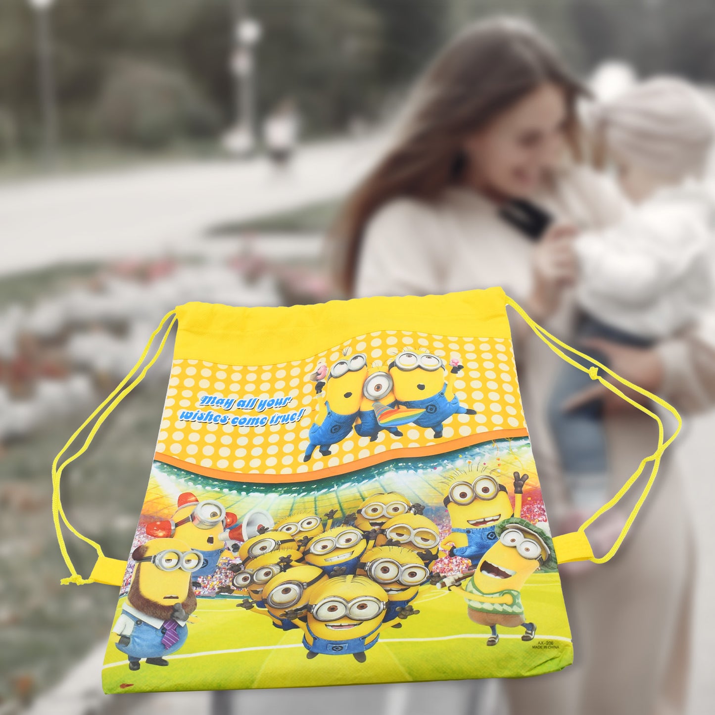 Wukusy small Dori bag for kids, a drawstring haversack backpack with playful design, ideal for birthday party favors or gifts.