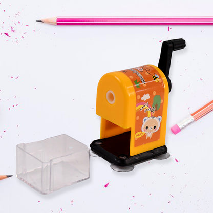 Wukusy office table sharpener with a pencil sharpening mechanism, compact design, suitable for desktop use.
