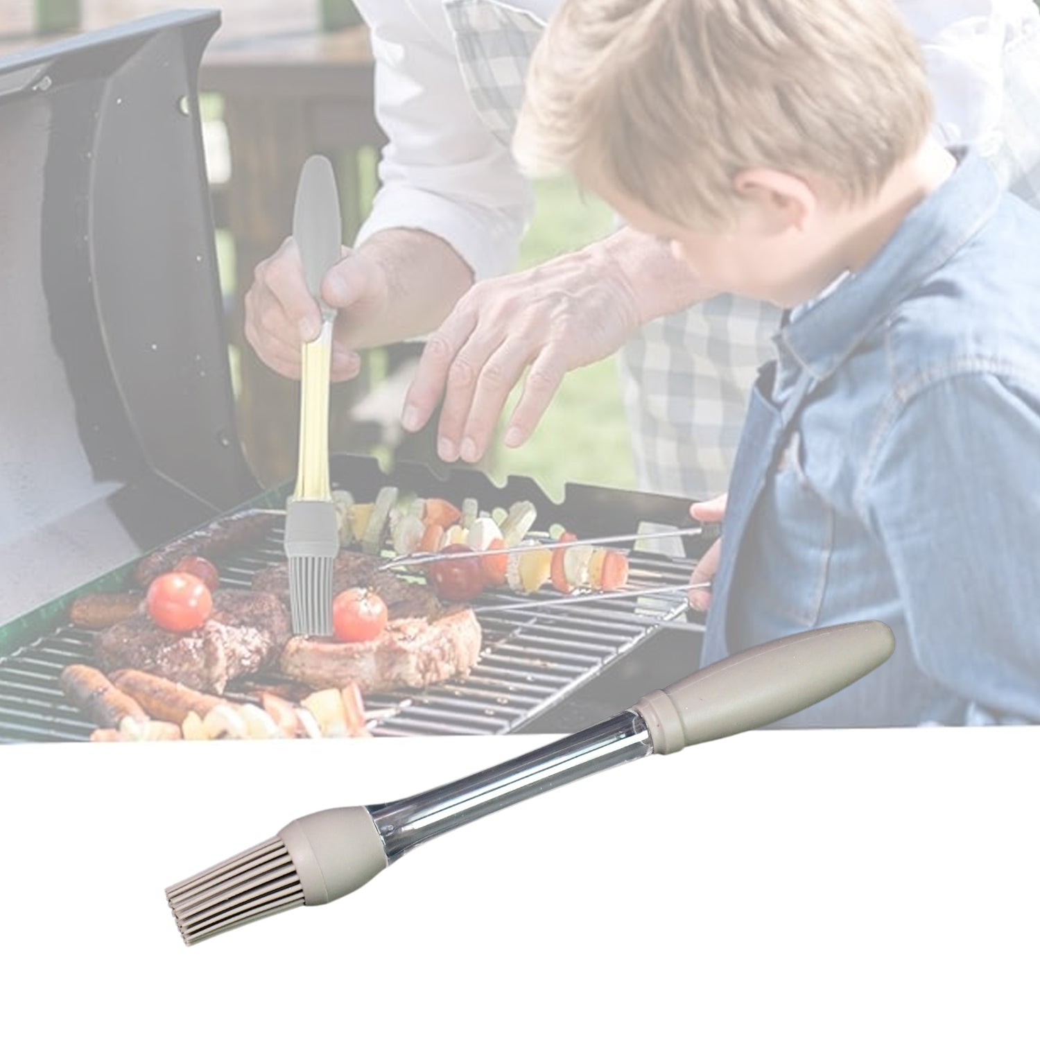 Wukusy silicone oil pastry brush for cooking and baking, featuring a flexible handle and durable bristles for oil application.