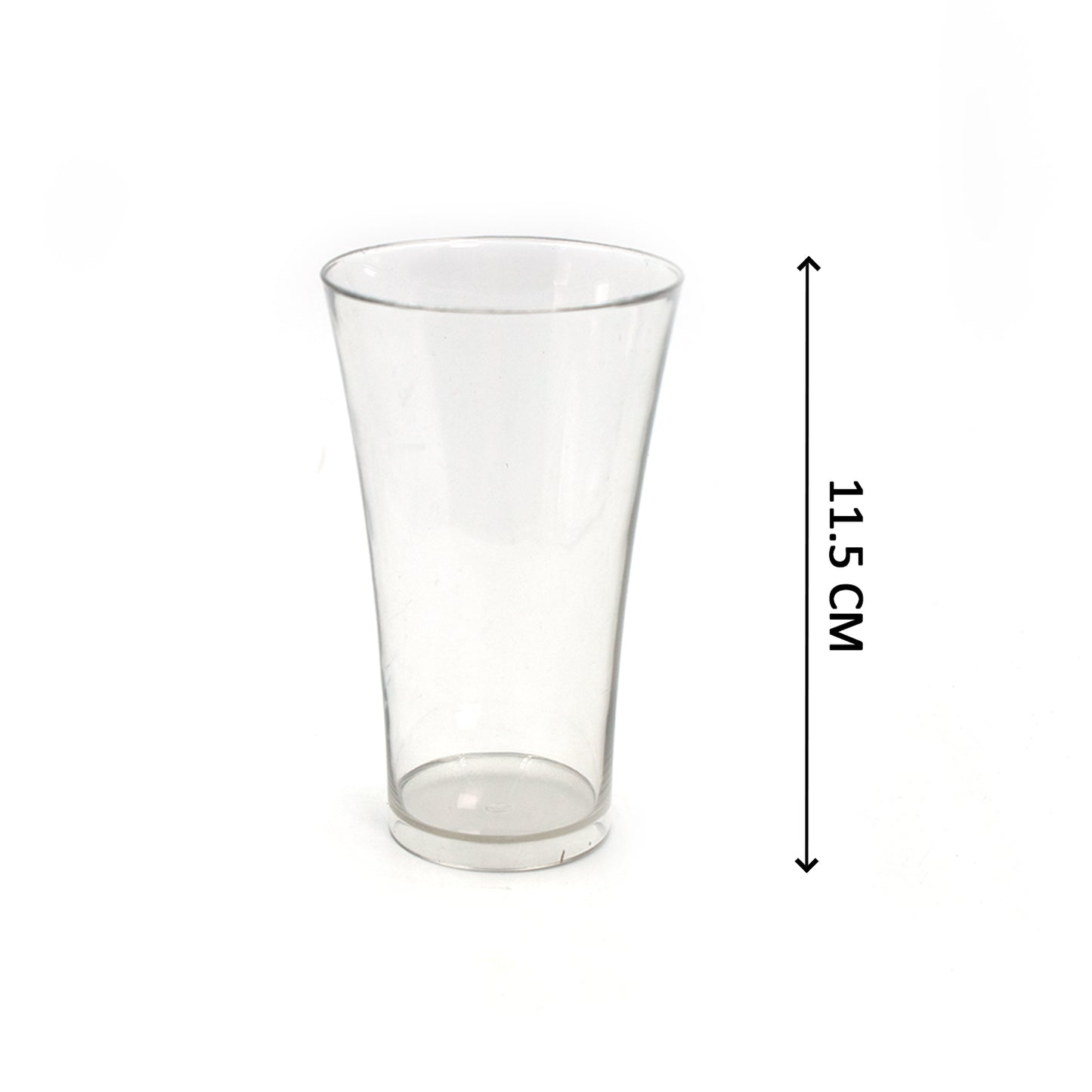 Set of six transparent Wukusy drinking glasses for juice and water, showcasing clear glass design and sturdy construction.