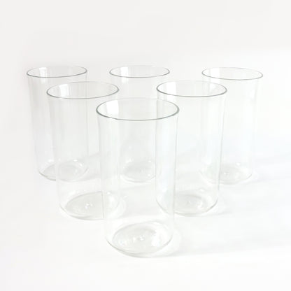 Six glossy plastic glasses from Wukusy, 300 ml capacity, suitable for home and kitchen use, with a shiny, smooth finish.
