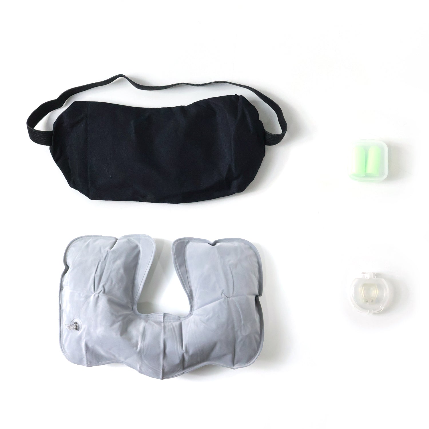 Wukusy 4-in-1 travel comfort sleep kit with pillow, eye mask, earplugs, and blanket for comfortable travel rest