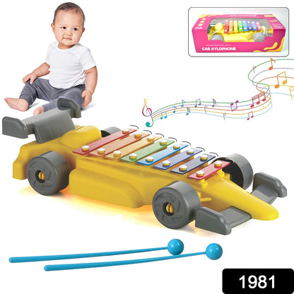 Wukusy musical car piano xylophone toy set with colorful plastic keys for children to play and explore music.