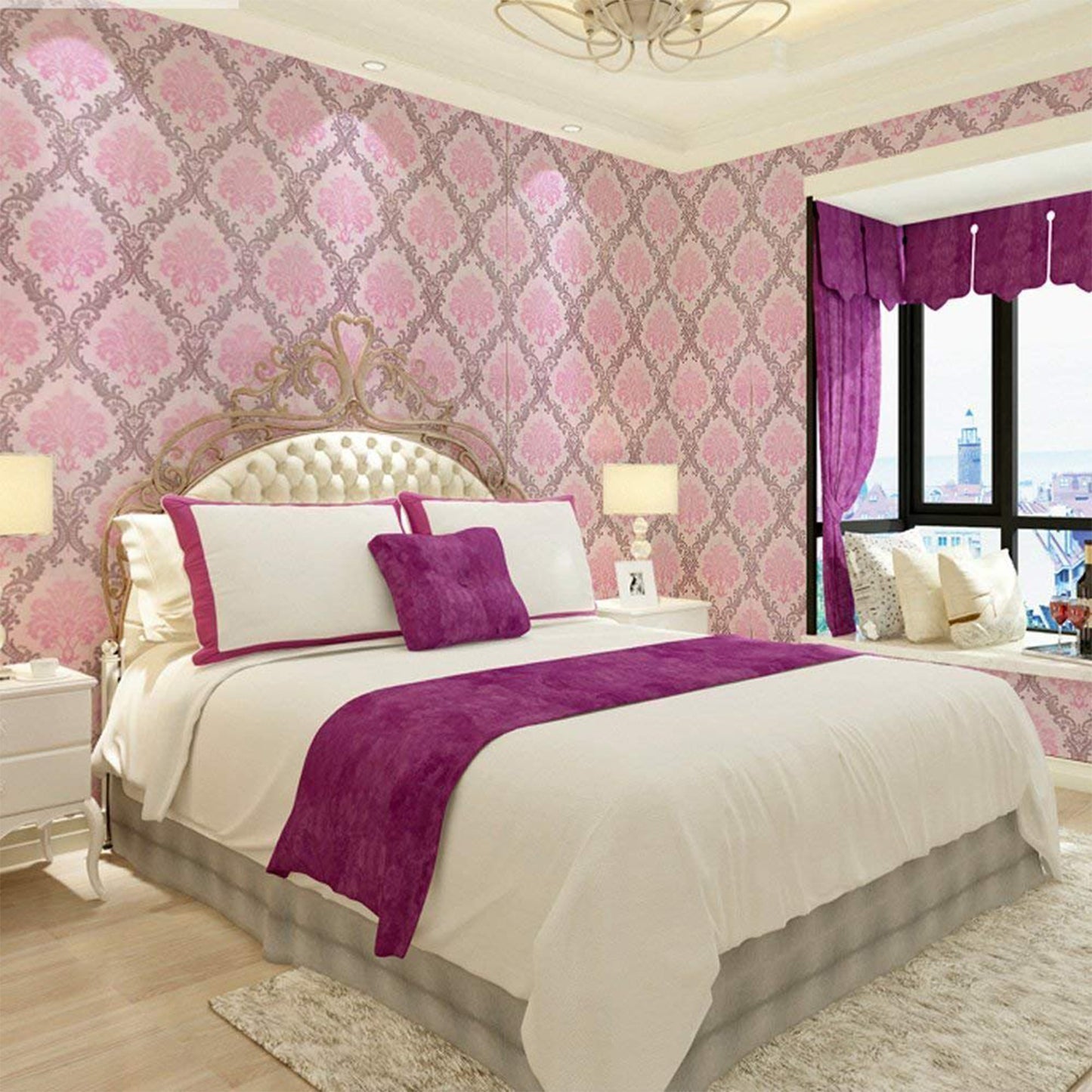 Wukusy self-adhesive decorative wallpaper roll featuring a stylish pattern for home decor, ready to enhance interior walls.