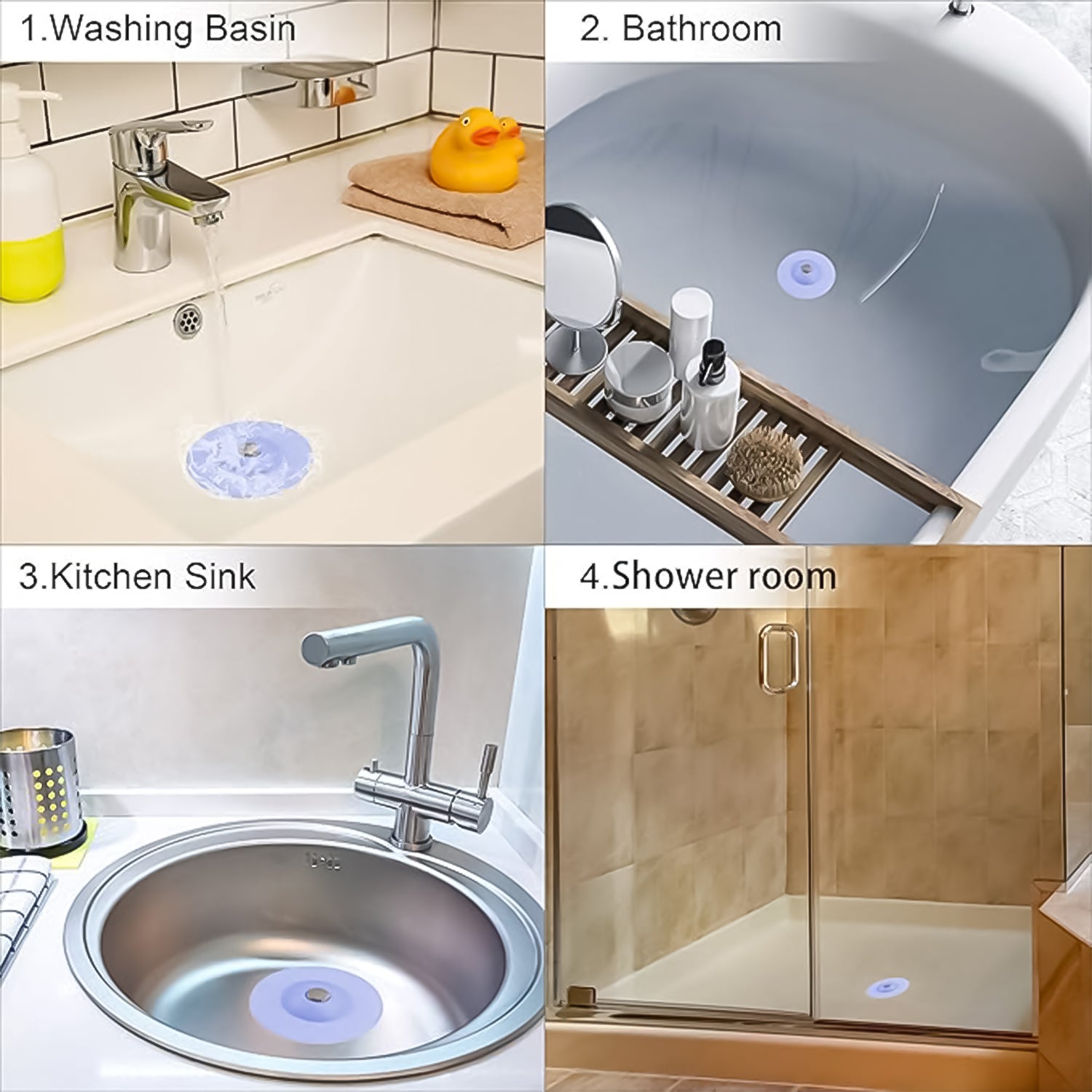 Creative blue silicone sewer sink sealer cover and drainer, flexible and multi-colored for kitchen sink drainage and sealing.