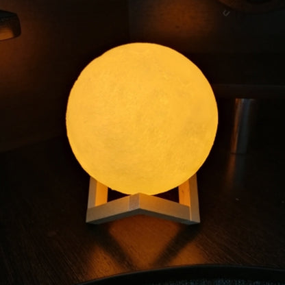 Wukusy 6031 3D Power Moon Lamp with touch control, showing a glowing moon lamp with adjustable brightness and realistic lunar surface.