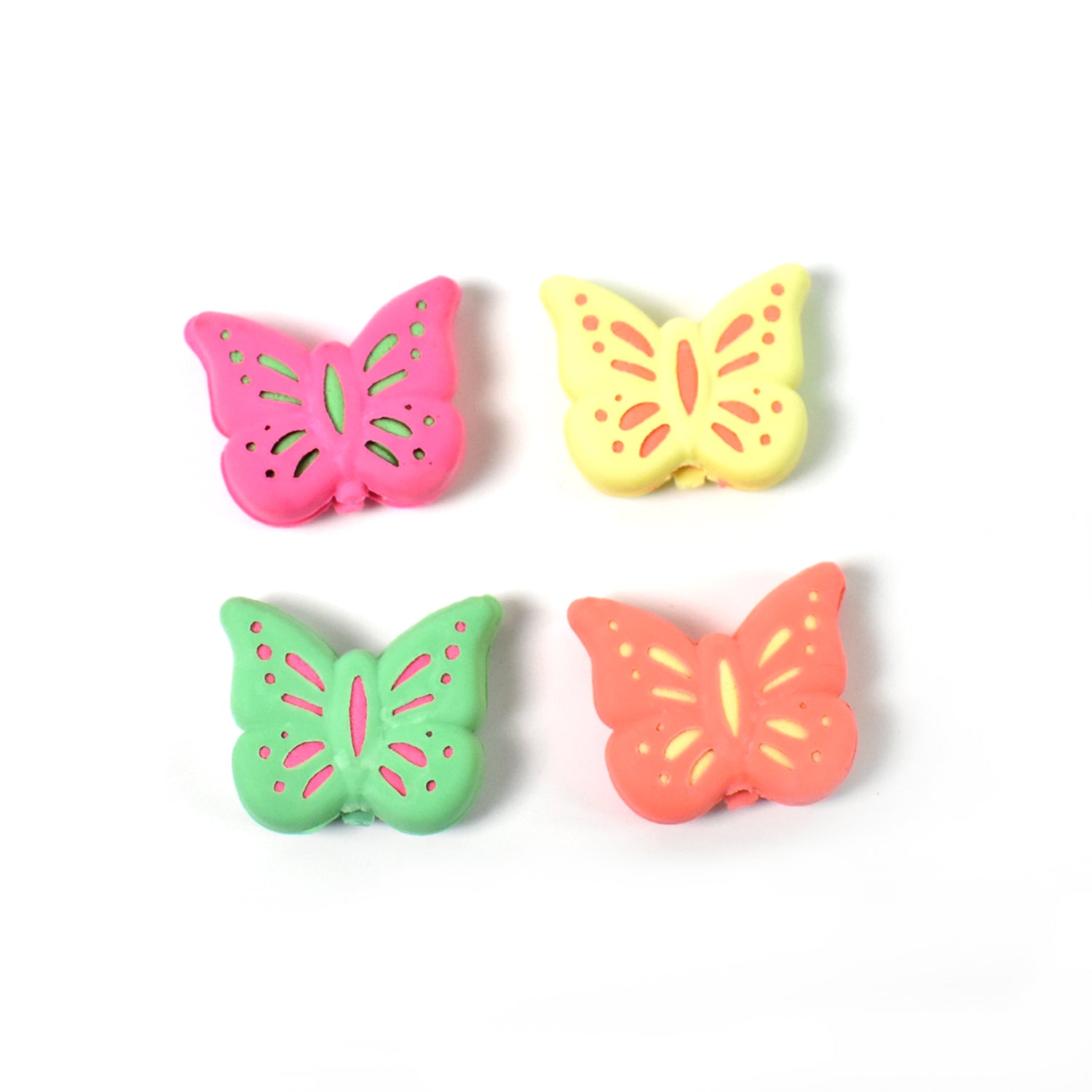 Colorful butterfly-shaped eraser from Wukusy, perfect for office or school use, featuring vibrant mixed colors and detailed butterfly design.