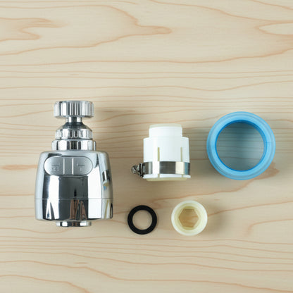 Wukusy 360-degree rotating faucet water-saving tap aerator installed on kitchen sink faucet, enhancing water flow and efficiency