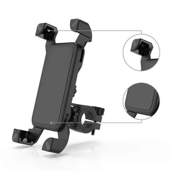 Wukusy bike phone mount with anti-shake cradle, stable clamp, and 360-degree rotation for secure mobile device attachment.