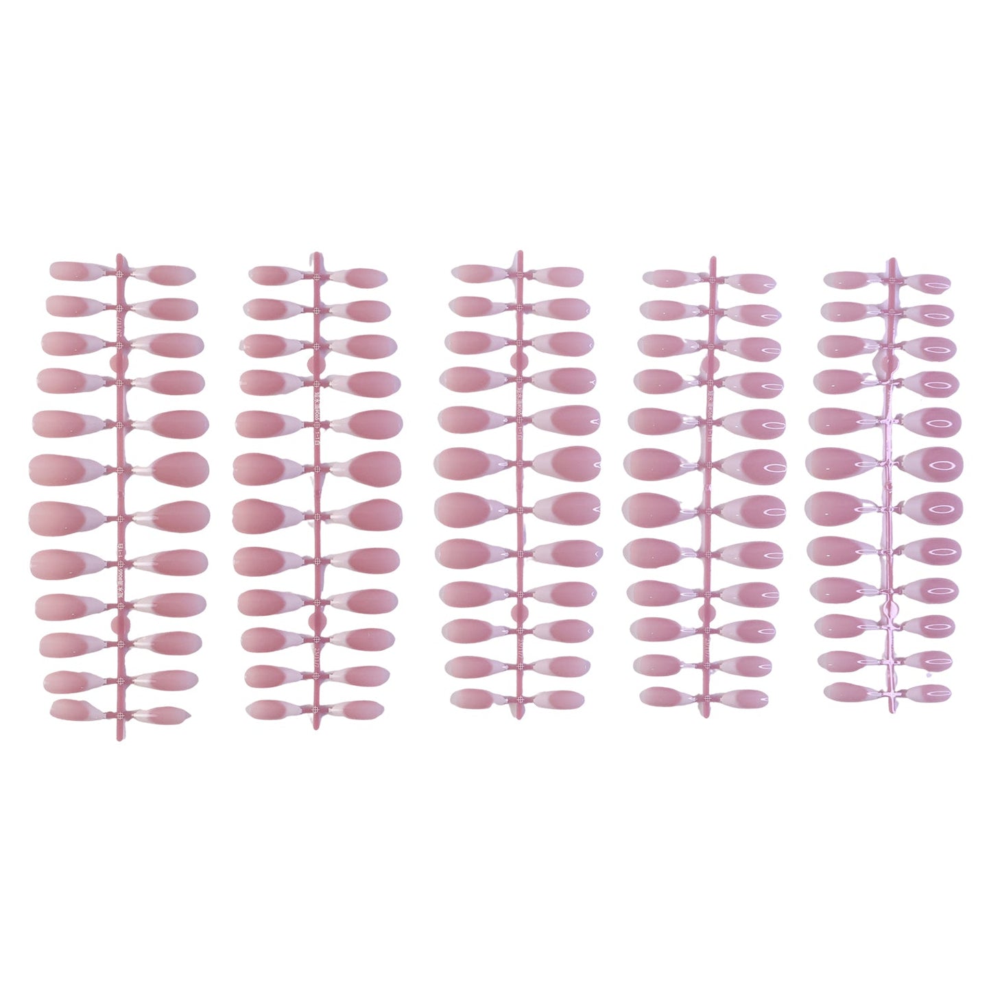 Wukusy artificial nail tips set for elegant French manicure, showcasing neatly shaped white tips on clear base for at-home nail art.