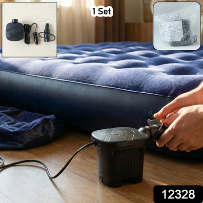 Wukusy portable electric air pump inflator set with car charging adapter, compact device for inflating tires and sports equipment.