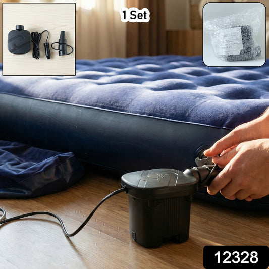 Wukusy portable electric air pump inflator set with car charging adapter, compact device for inflating tires and sports equipment.