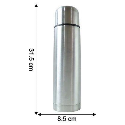 Wukusy stainless steel bullet-style vacuum insulated water bottle, 1000 ml capacity, with sleek design and secure lid.