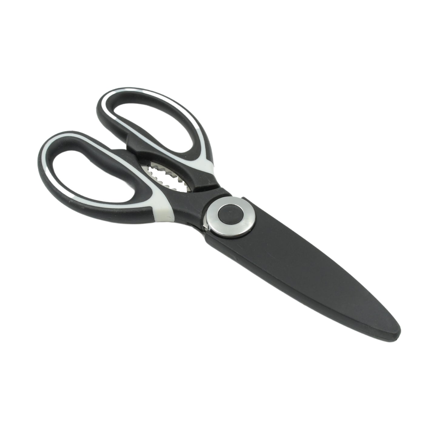 Wukusy 3-in-1 multi-function kitchen tool with stainless steel seafood scissors, vegetable, fruit, cheese, meat slicer and bottle opener