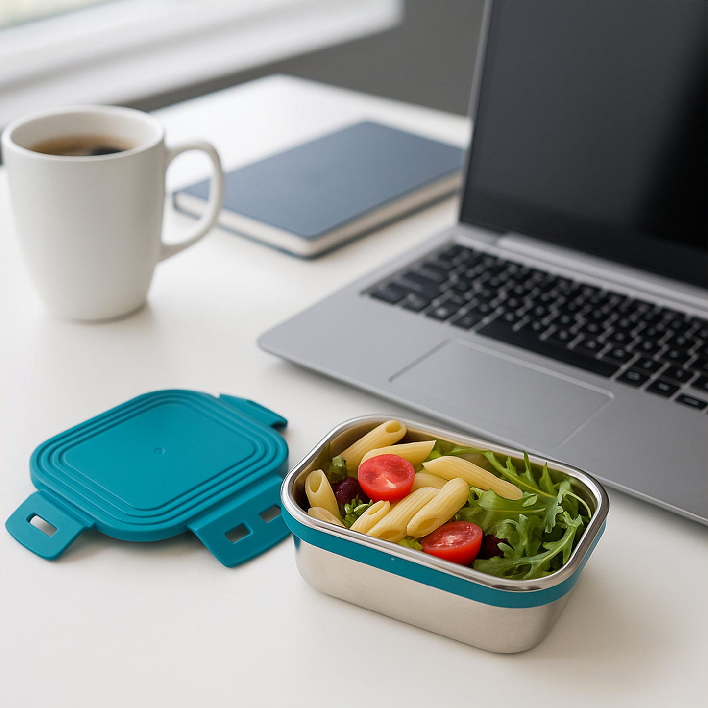 Wukusy Apex stainless steel mini stack plate food container, 200ml, for home and kitchen storage, with a sleek, compact design.