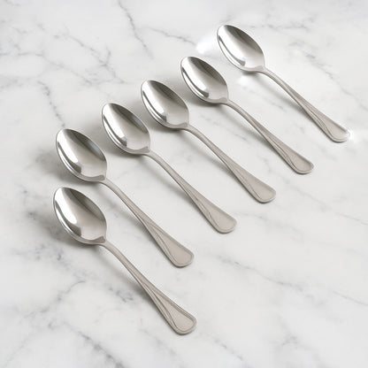 Set of six Supermom stainless steel dining spoons by Wukusy, sleek and durable for everyday kitchen use
