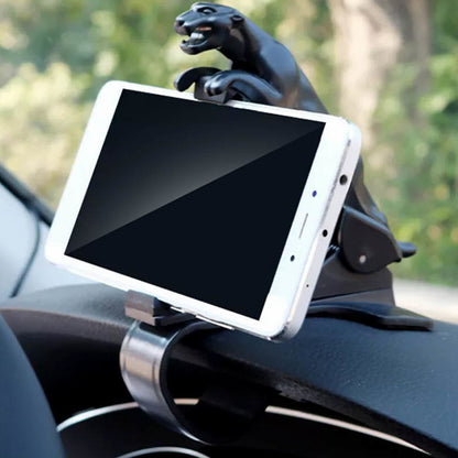 Wukusy Jaguar and leopard-shaped plastic phone clip holder for car, designed to securely hold mobile phones during driving.