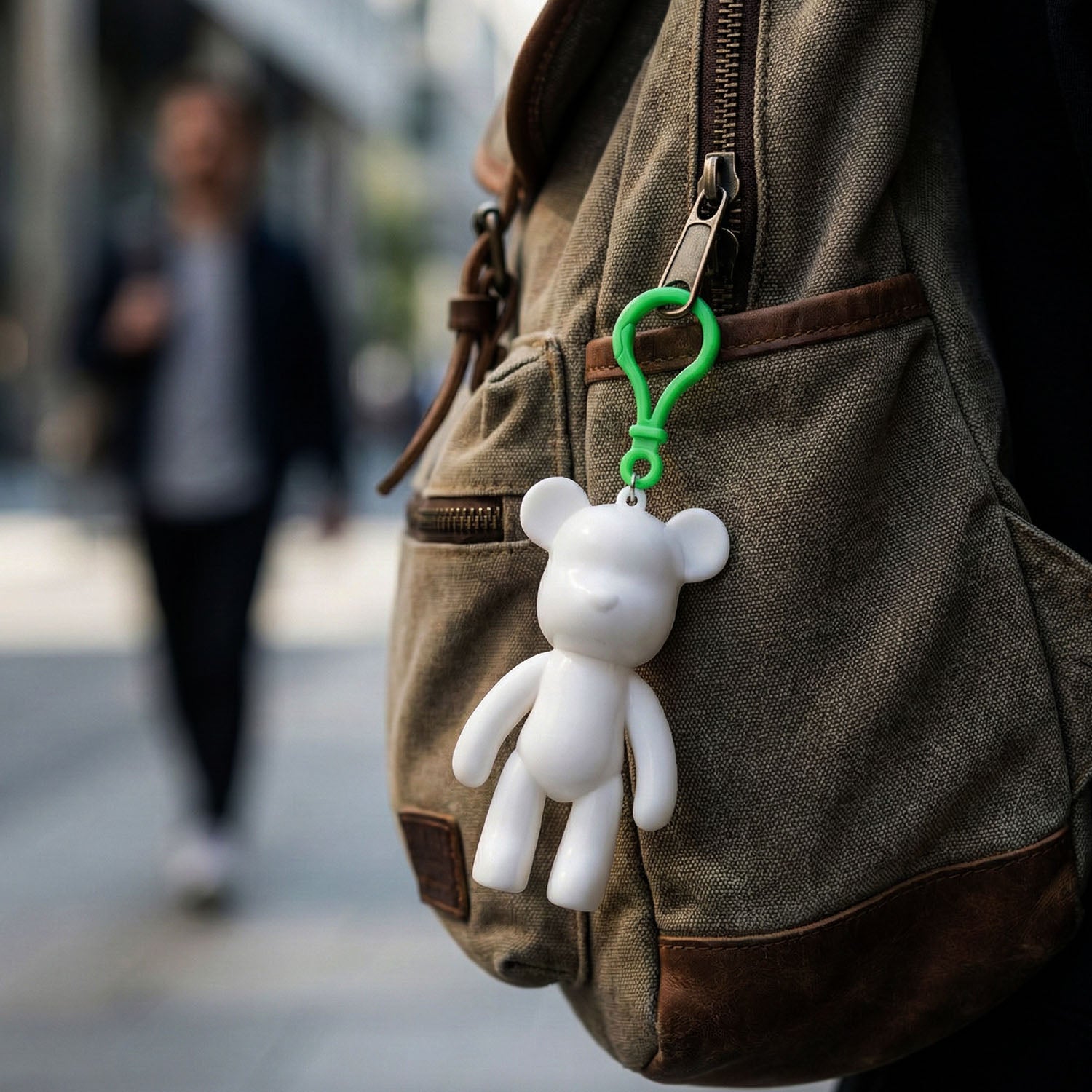 Cute bear-shaped decorative keychain by Wukusy featuring a charming bear design and vibrant colors.
