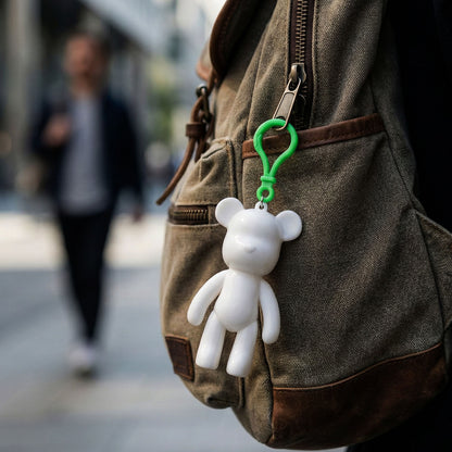 Cute bear-shaped decorative keychain by Wukusy featuring a charming bear design and vibrant colors.