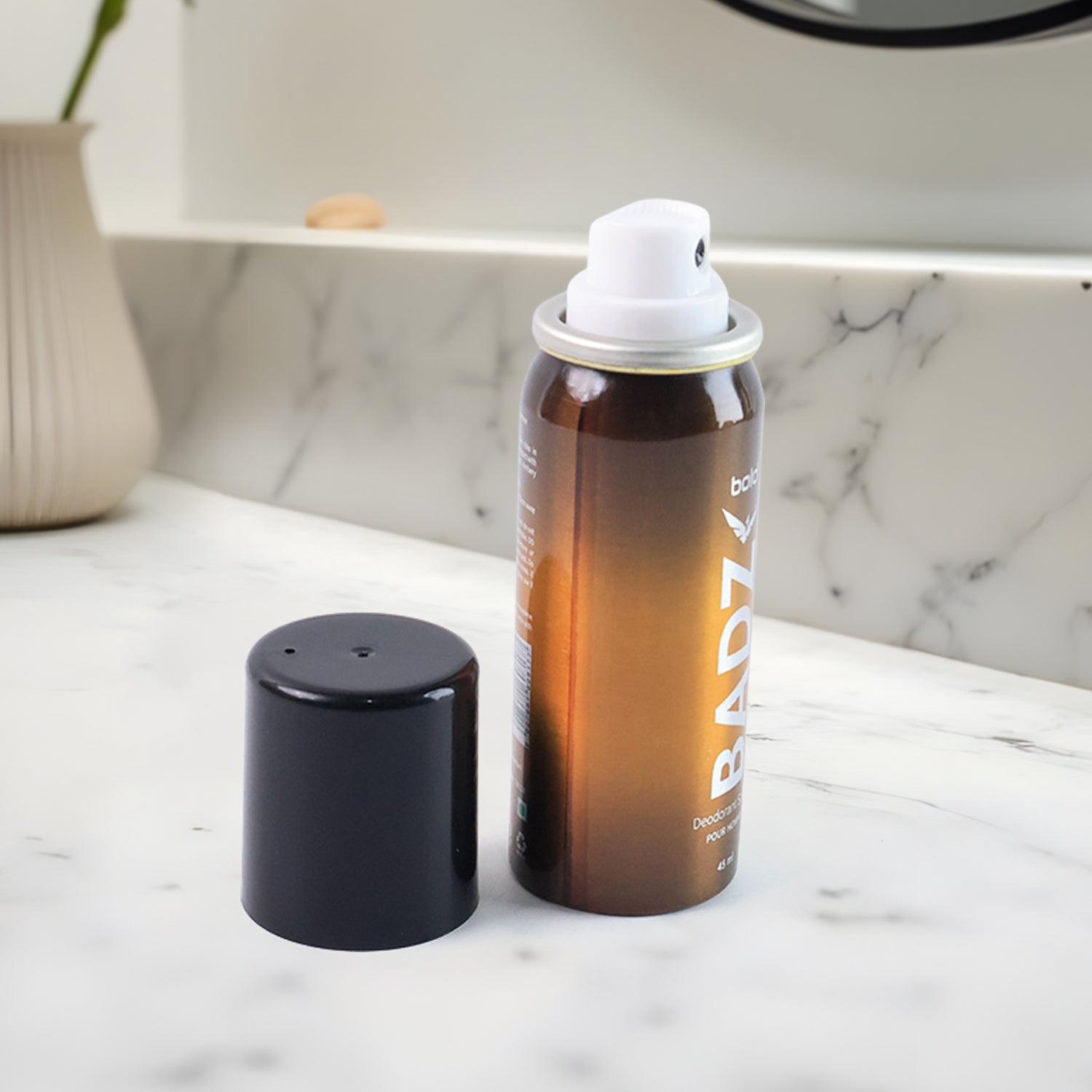 Wukusy Badz long-lasting premium deodorant body spray for men in 45ml with mixed fragrances, designed for freshness and odor control.