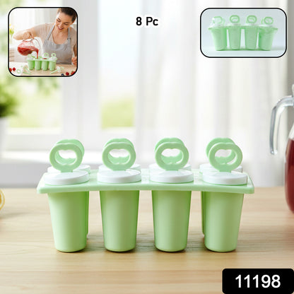 Wukusy Prexo plastic ice cream popsicle maker set with 8 colorful molds for homemade frozen treats.