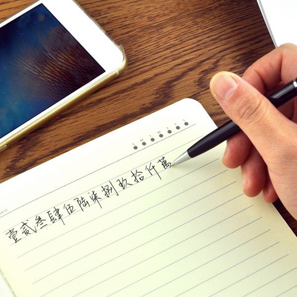 Wukusy 3-in-1 ballpoint stylus pen with mobile stand, featuring a sleek design and versatile writing and touchscreen functionality.