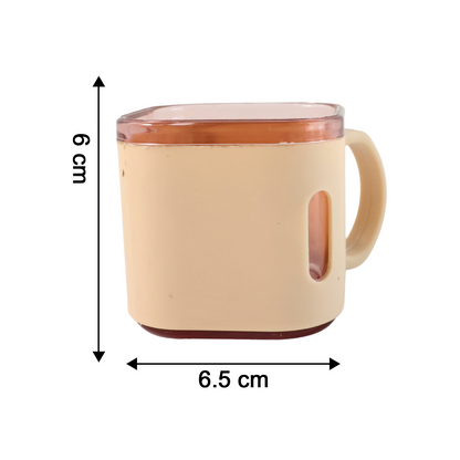 Six-piece Wukusy premium square-shaped tea cup set with 150ml capacity, featuring elegant ceramic tea cups.