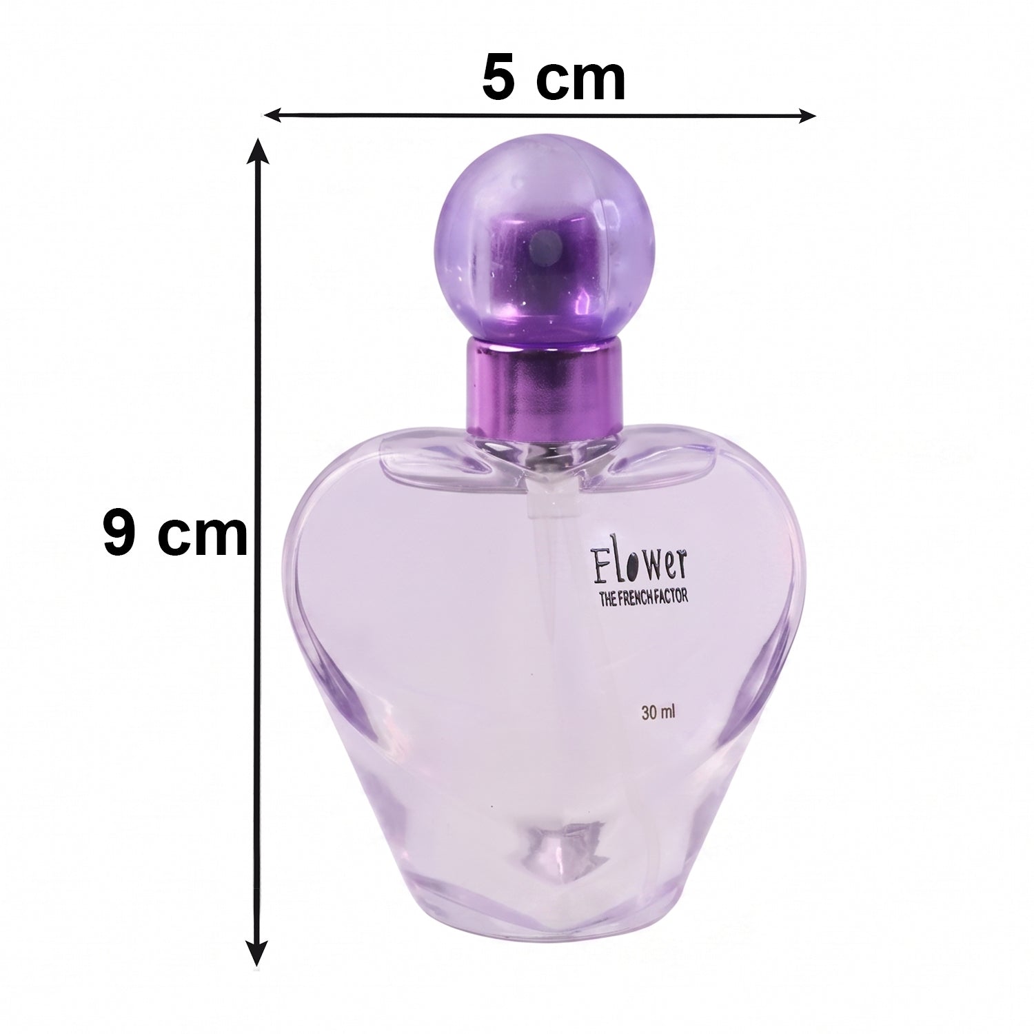 Wukusy Flower Paris Heart-shaped Eau De Perfume bottle, 30 ml, with floral design and elegant heart shape.