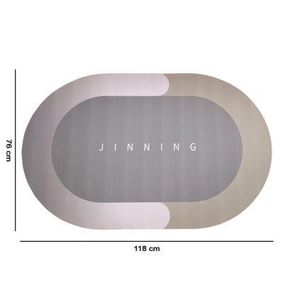 Wukusy B-grade soft floor mat in beige, 118x76 cm, shown laid out on a wooden floor for comfortable indoor use.