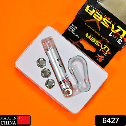 Wukusy 3-in-1 laser light, LED flashlight, and keychain laser pointer toy with compact design and multiple functions.