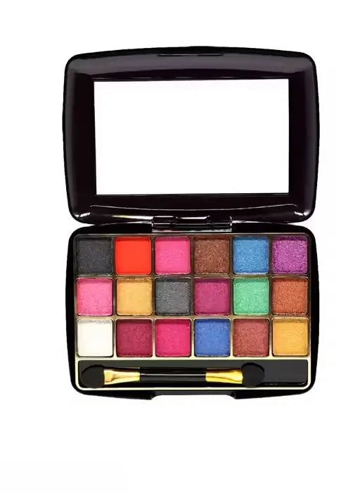 Ekom All Beauty Makeup Kit with a variety of eyeshadows, blushes, and brushes in a compact, organized makeup set.