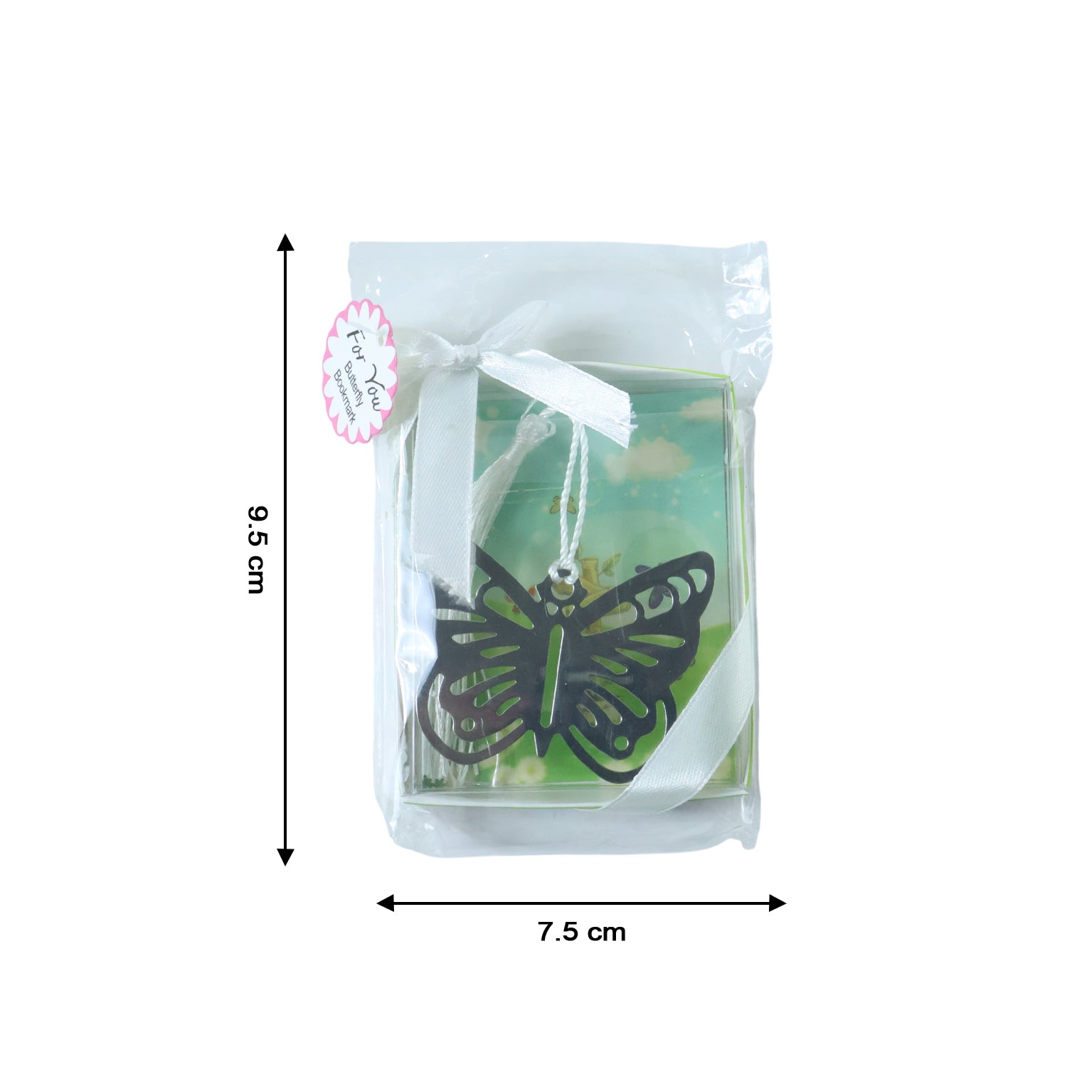 Elegant butterfly design metal bookmark by Wukusy with intricate butterfly details, perfect for marking pages in books.