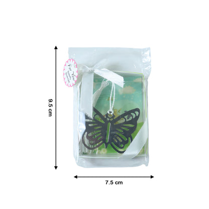 Elegant butterfly design metal bookmark by Wukusy with intricate butterfly details, perfect for marking pages in books.