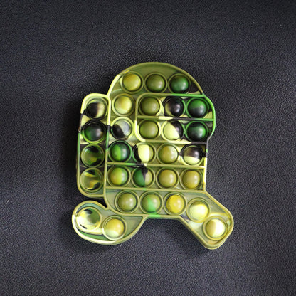 Colorful cartoon shape silicone Pop It fidget toy by Wukusy, showing multiple bubbles for tactile sensory fun.