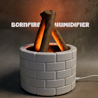 Wukusy bonfire-shaped essential oil diffuser with multi-function flame design, suitable for office use, creates a relaxing aromatic ambiance.