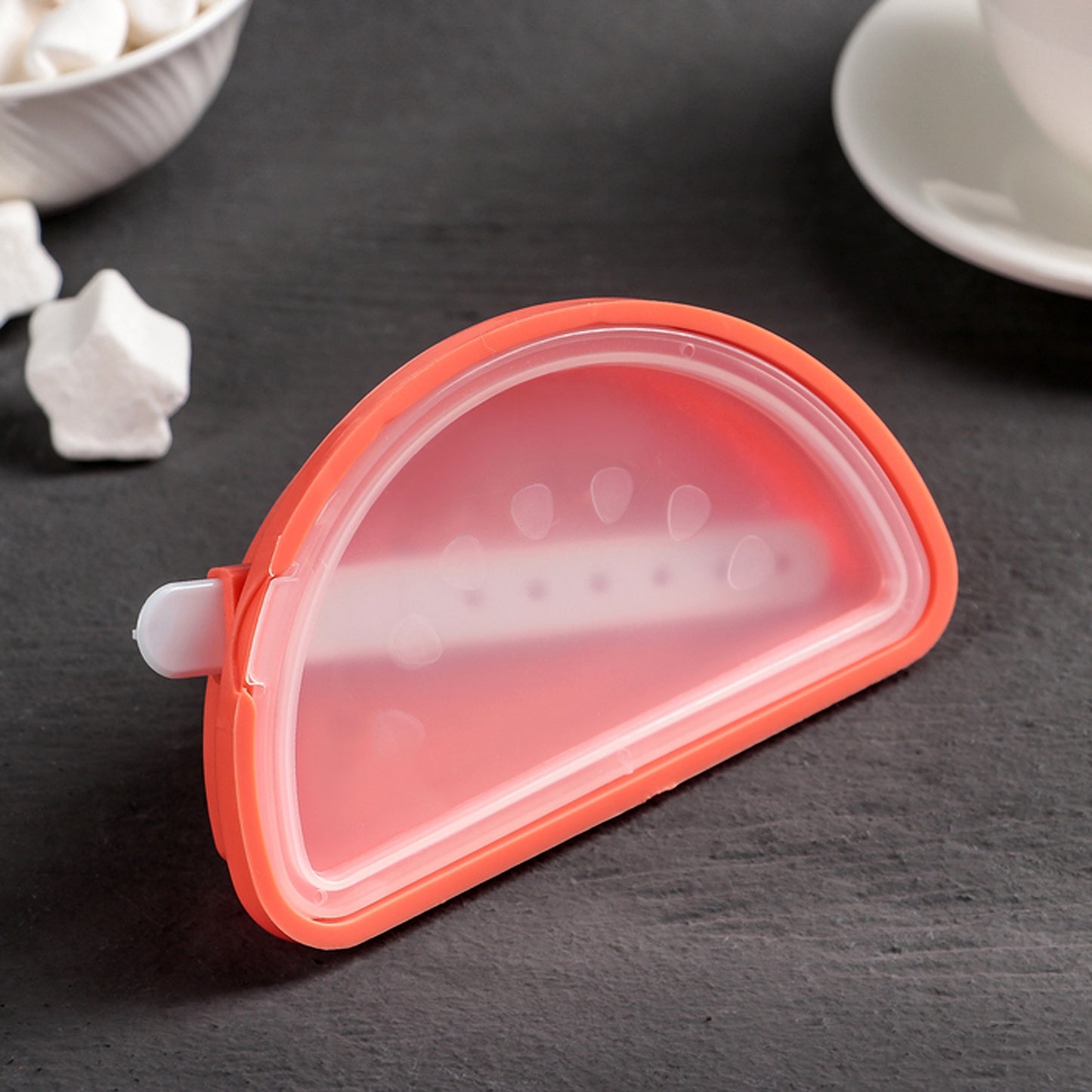 Wukusy watermelon popsicle molds made of silicone for homemade ice pops, perfect for DIY frozen treats in the kitchen.