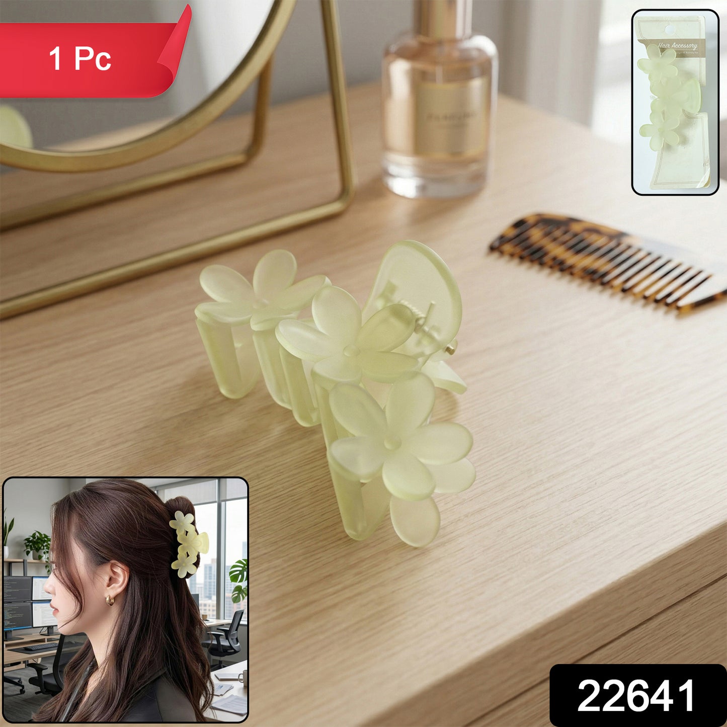 Wukusy luxury leaf design pearl hair claw clip for women, featuring elegant pearl accents and leaf motif, ideal for stylish hair styling.