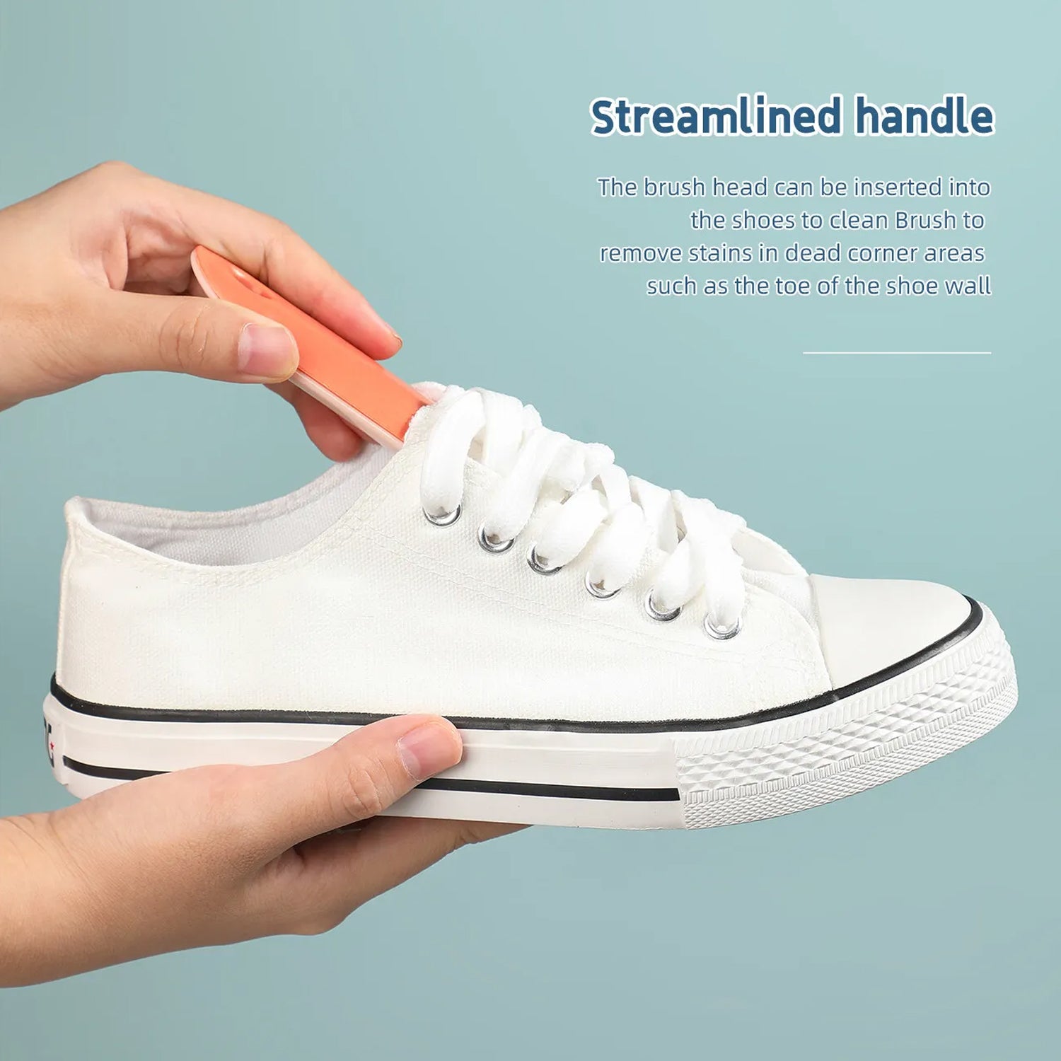 Small Wukusy cleaning brush for shoes and clothes, with durable bristles for effective dirt removal and fabric cleaning.