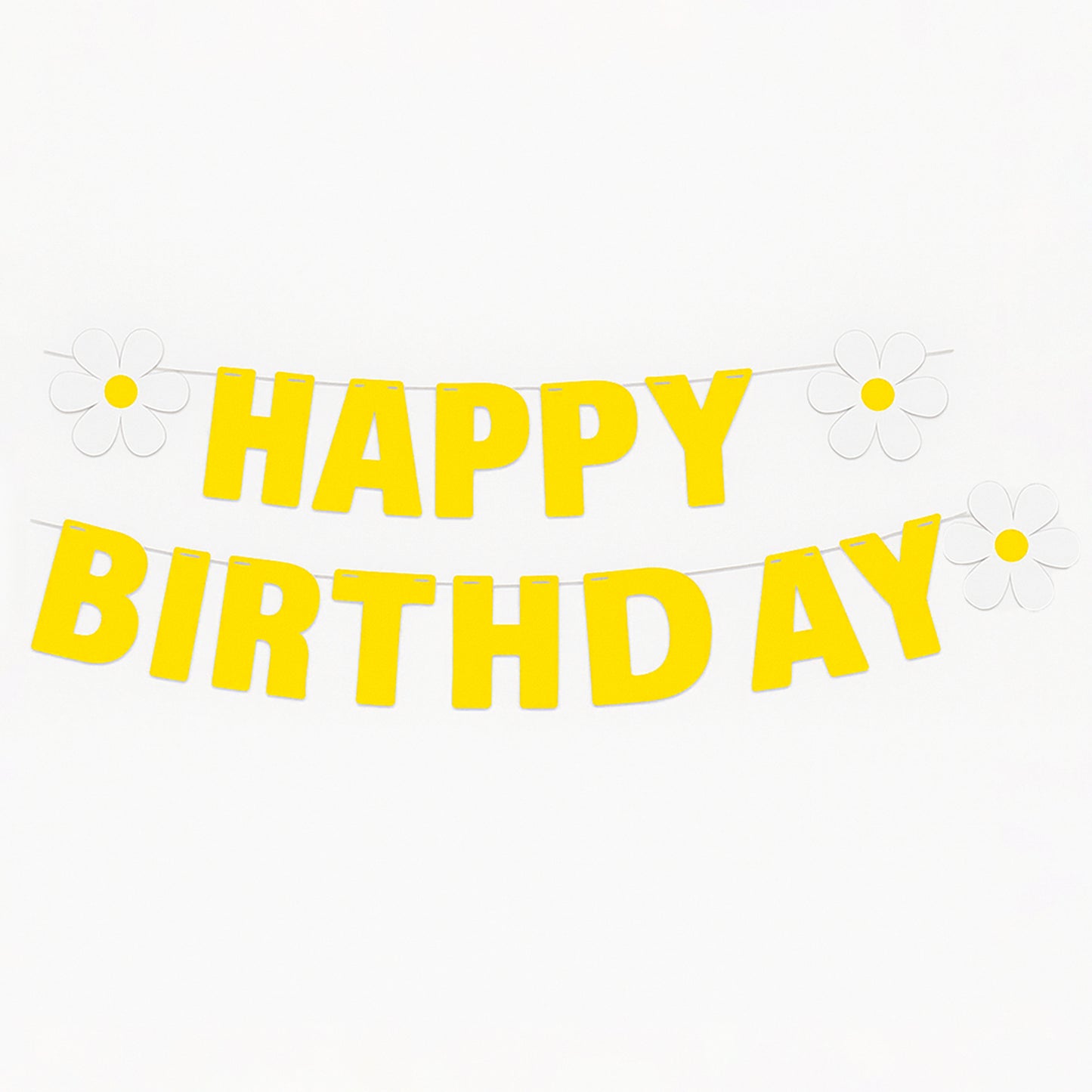 Wukusy Happy Birthday party decoration banner set with colorful letters hanging on a string for home celebration decor