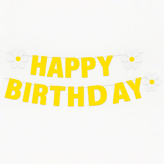 Wukusy Happy Birthday party decoration banner set with colorful letters hanging on a string for home celebration decor